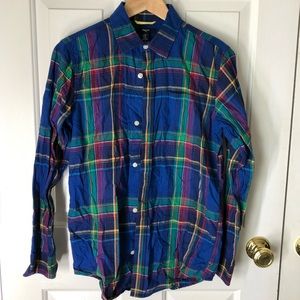 GAP Kids plaid flannel button up